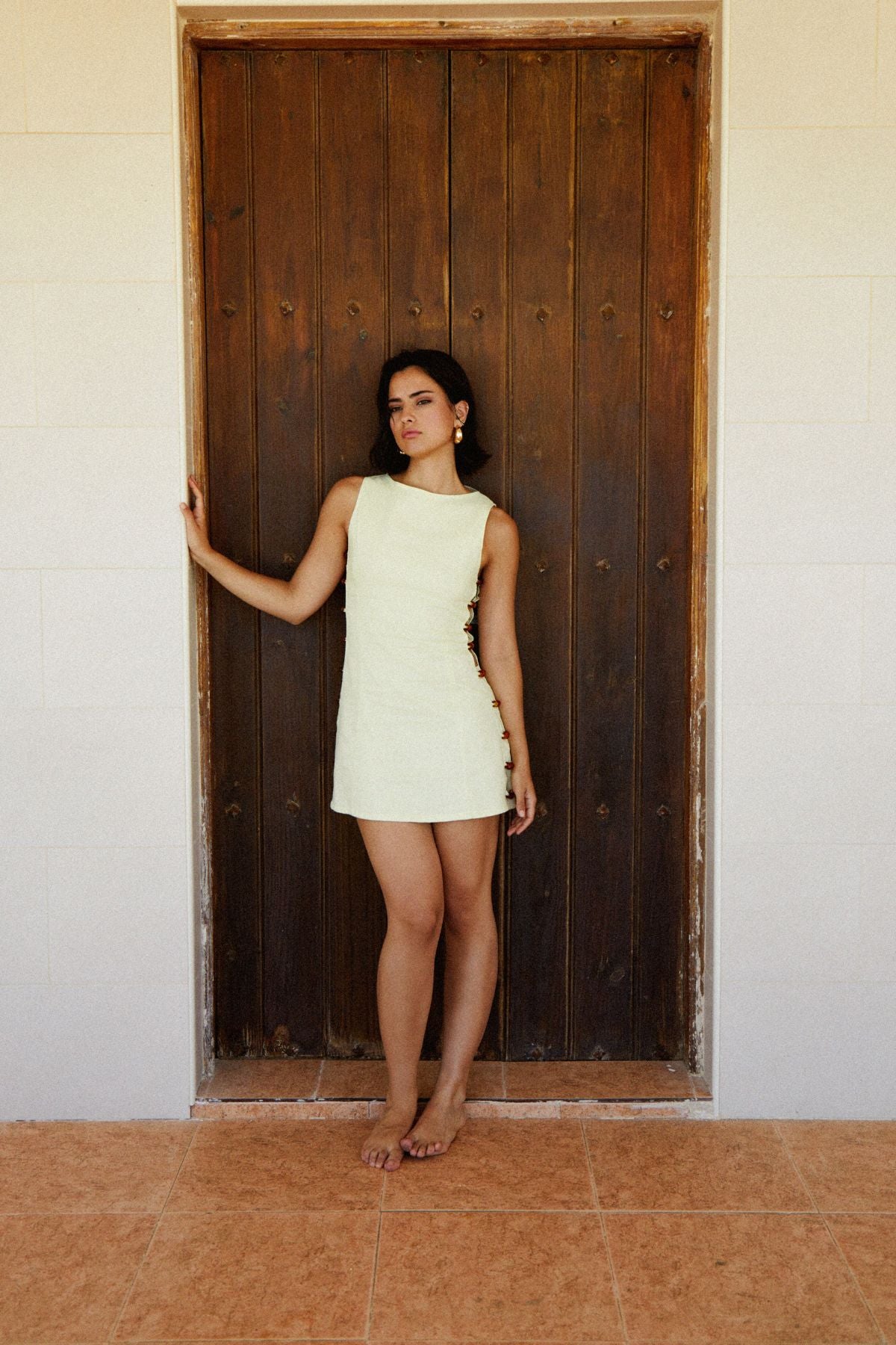 Mini Vestido Lino Bora