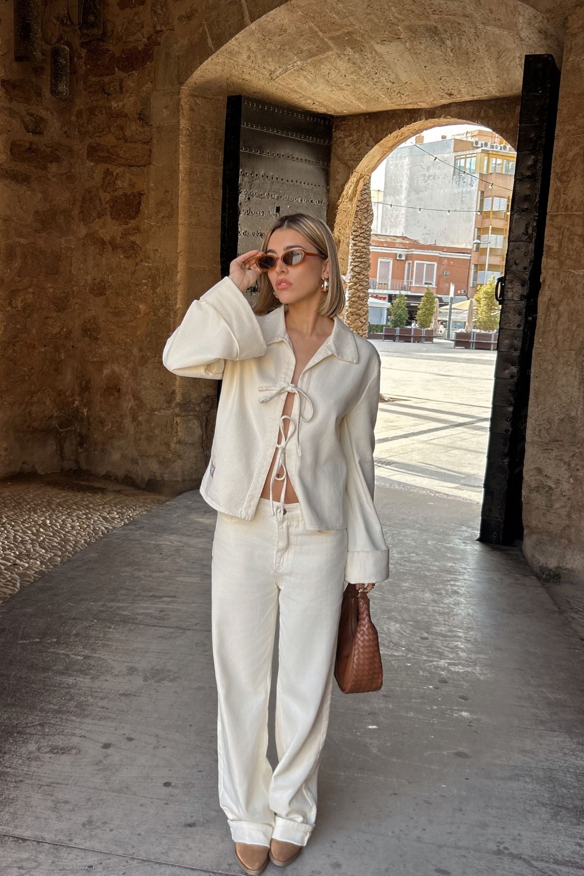 Jeans Rita wide leg tiro medio