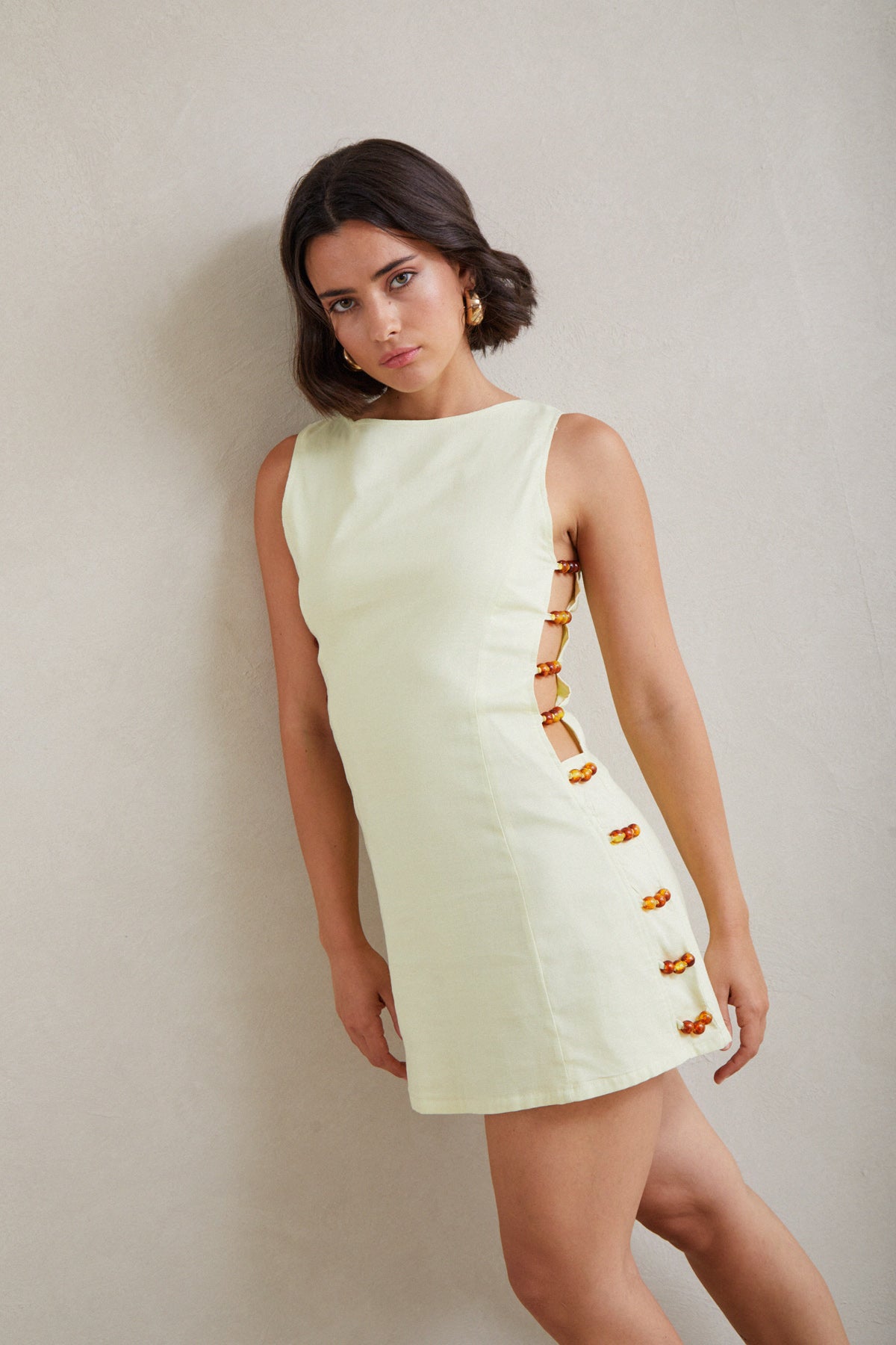 Mini Vestido Lino Bora