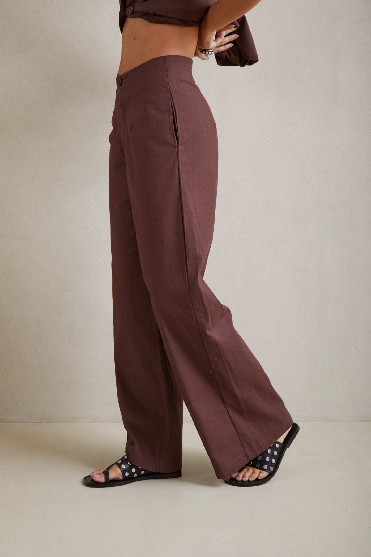 Pantalón Pinzas Lino Arena