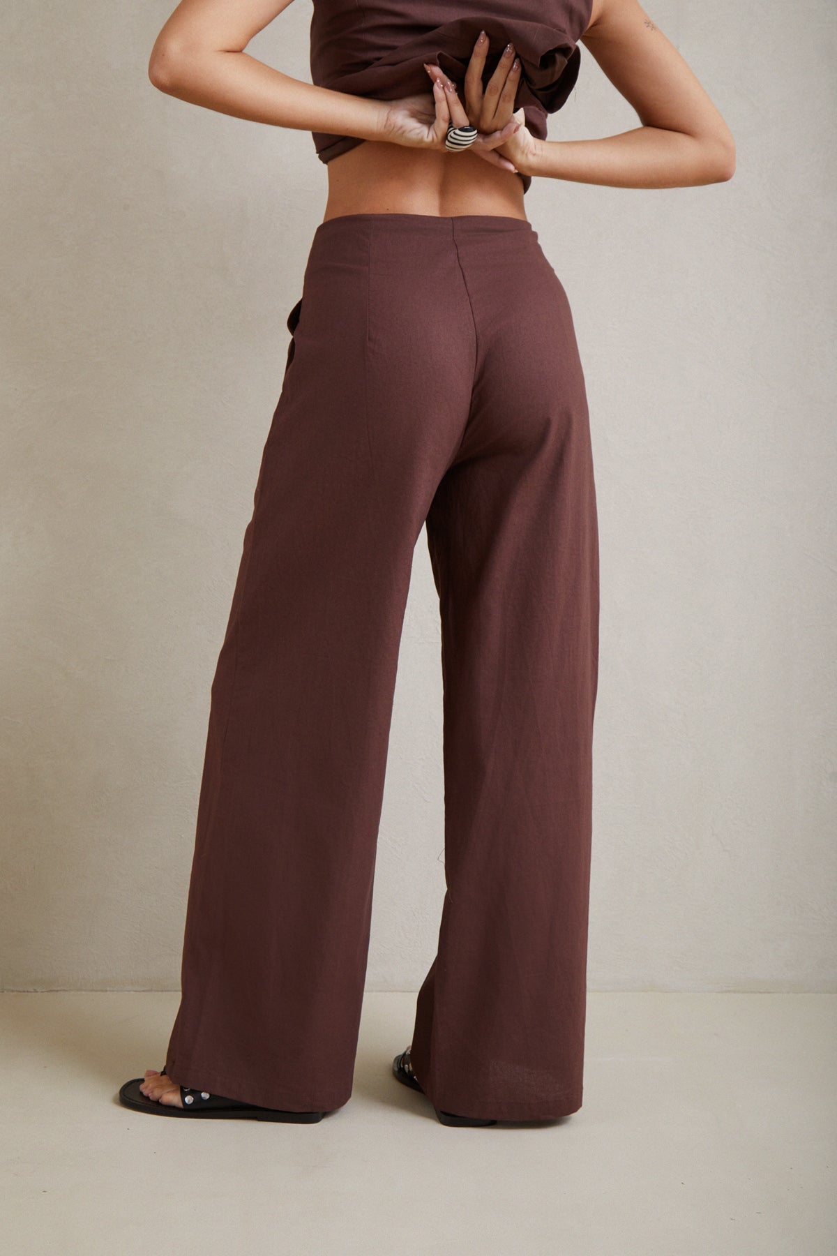 Pantalón Pinzas Lino Arena