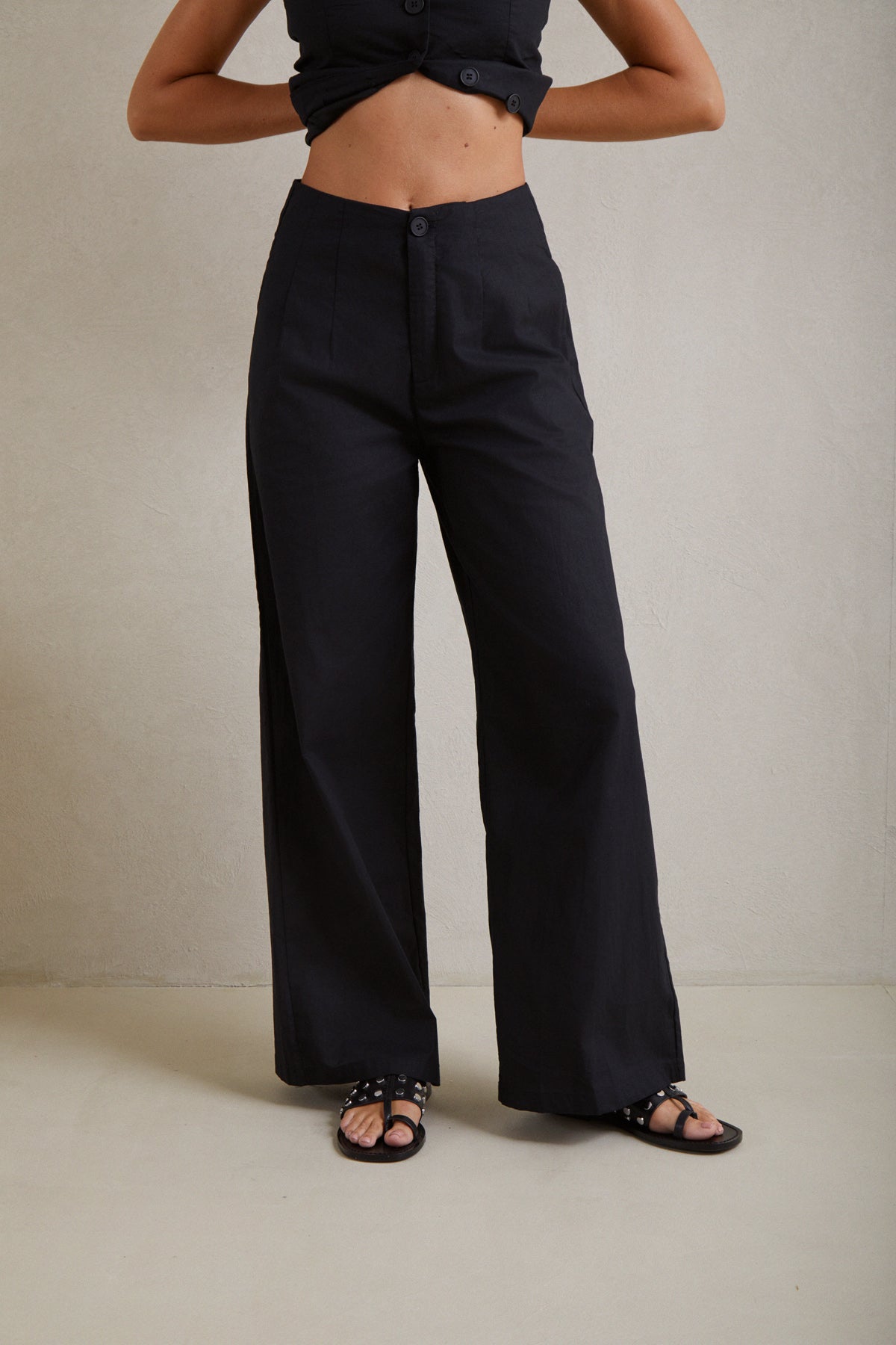 Pantalón Pinzas Lino Arena